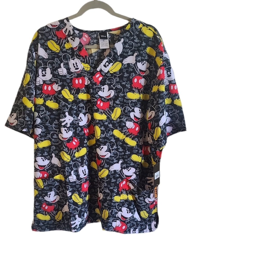 Disney Cherokee Mickey Mouse Scrub top  Uniform UNISEX Size Extra Large